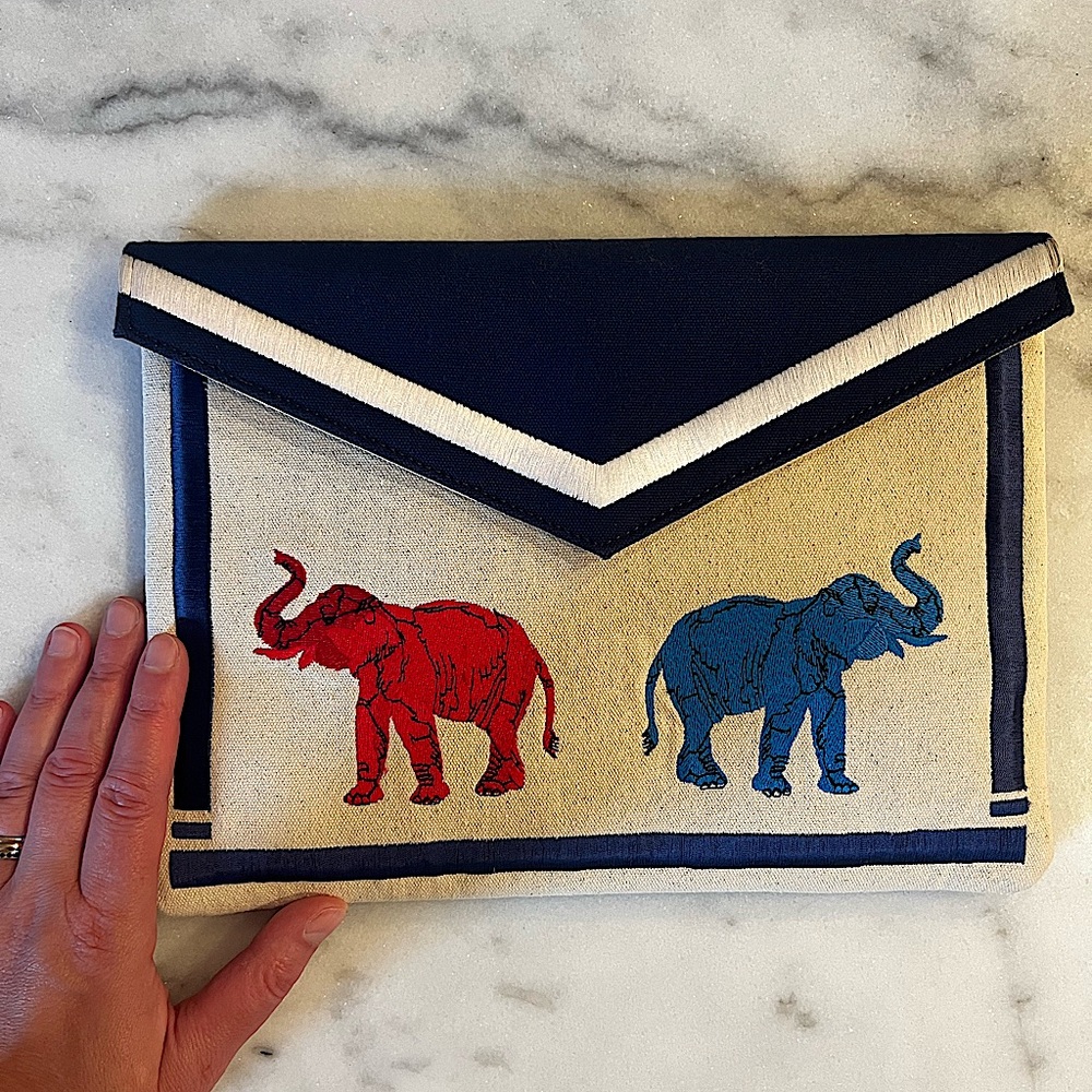 Tanya Taylor Elephant Clutch, with tags on